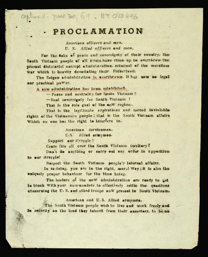 Proclamation American officers and men. U.S. allied officers and men