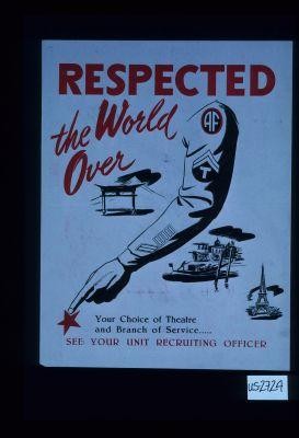 Respected the world over. Your choice of theatre and branch of service. See your unit recruiting officer