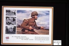 His parachute released, the trooper is ready for instant action