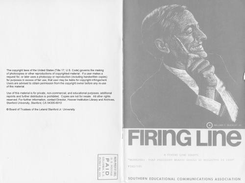 A Firing Line Debate: Resolved: That President Reagan Should be Re-Elected in 1984-Part I