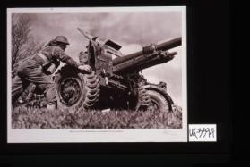 Deadly in action - manhandling a 25-pounder gun into position