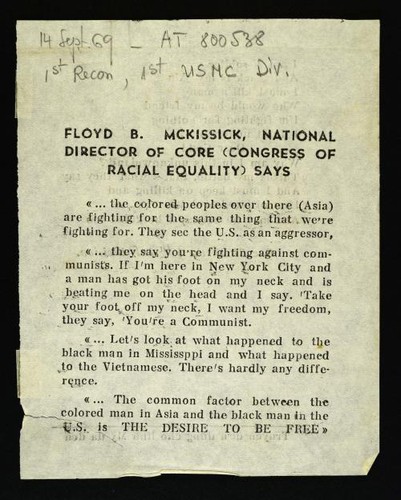 Floyd B. McKissick, National Director of CORE (Congress of Racial Equality)