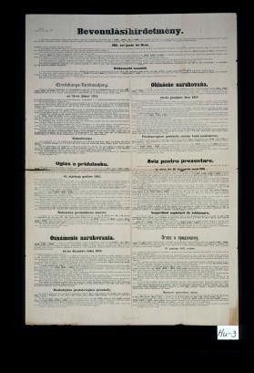 Bevonulasi hirdetmeny (1917 marcius)