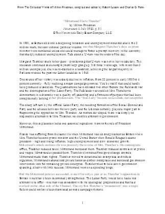 Mitterrand Elects Thatcher