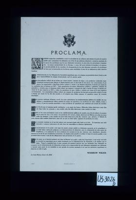 Muchas causas han contribuido a crear la necesidad de un esfuerzo mas intenso de parte de nuestro pueblo para economizar los alimentos con el fin de que podamos abastecer a nuestros asociados de las guerra las provisiones que les son vitalmente necesarias en estos dias de privaciones e inquietudes