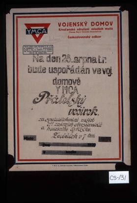 Na den 28. srpna t.r. bude usporadan ... Pratelsky vecirek