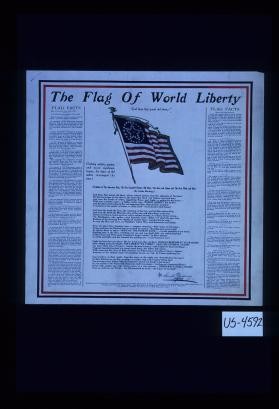 The flag of world liberty. Flag facts ... [poem]