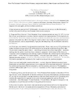 The Politics of Economics