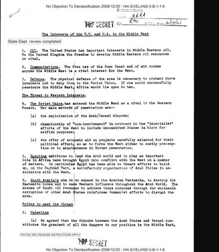 Interests of the United Kingdom and United States in the Middle East