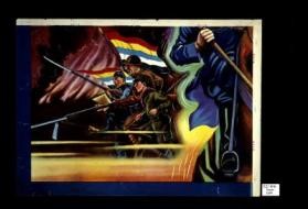 Poster of soldiers and flag (part)