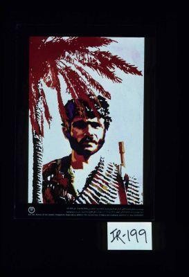 Poster depicting Iranian soldier with rifle