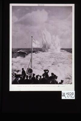 Clearing the seas of the U-boat menace - a British destroyer drops a depth charge