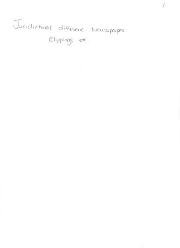 Jurisdictional difference newspaper clippings, etc