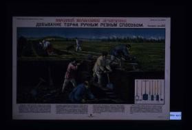 Dobyvanie torfa ruchnym reznym sposobom