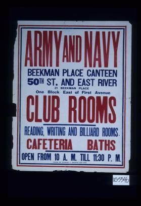 Army and Navy ... Club rooms. Reading, writing and billiard rooms