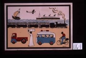 Poster depicting methods of transportation