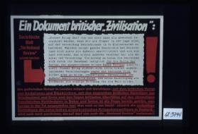 Ein Dokument britischer "Zivilisation" ... "The National Review" ... britischen Ruckzugen aus Griecheland und Kreta ... Dakar und Syrien