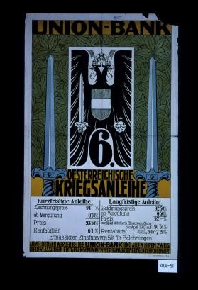 Union-Bank Oesterreichische Kriegsanleihe. Kurzfristige Anleihe: ... Langfristige Anleihe: