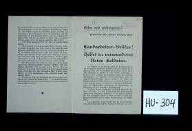 Landarbeiter, Bruder! Helfet den verwundeten Roten Soldaten