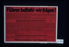 Fuhrer befiehl - wir folgen! ... Aber der Drahtzieher der sowjetischen Falschspielerpolitik blieb der gleiche: das Weltjudentum!
