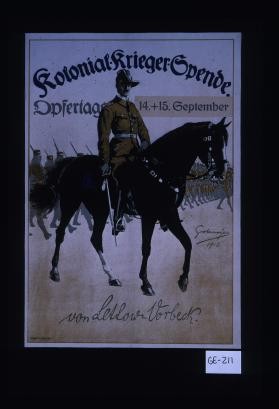 Kolonial-Krieger-Spende ... Opfertage: 14 und 15 September