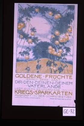 Legt euere Ersparnisse an in Kriegssparkarten