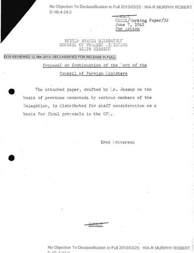 Sixth Session proposal on continuation of the work of the Council of Foreign Ministers