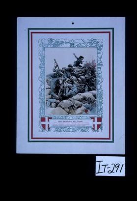 Sull'Altiplano del Carso. Nella guerra di trincee i nostri valorosi bersaglieri, con ardimento senza pari, alla baionetta e con lancio di bombe a mano, lentamente ma sicurament, aprono la via per la redenzione di Trento e Trieste