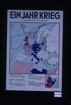 Ein Jahr Krieg. 1 September 1939 bis 31 August 1940