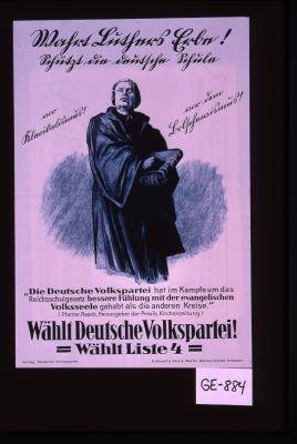 Wahlt Deutsche Volkspartei! Wahlt Liste 4