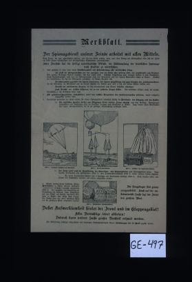 Merkblatt! Der Spionagedienst unserer Feinde arbeitet mit allen Mitteln