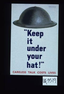 Keep it under your hat! Careless talk costs lives