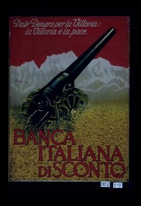 Date denaro per la vittoria: la vittoria e la pace. Banca italiana di sconto