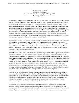 Capitalism and Freedom