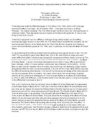 The Legacy of Keynes