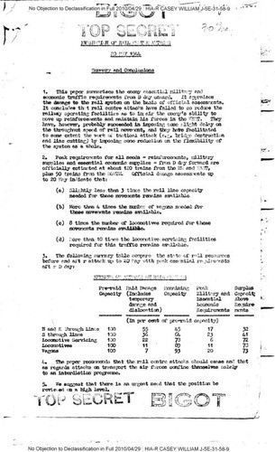 Evaluation of rail centre attacks