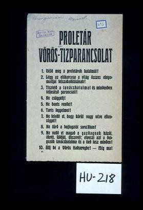 Proletar voros-tizparancsolat