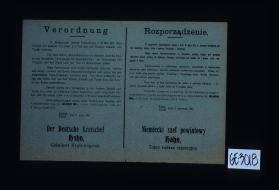 Verordnung. ... die Ausfuhr von jeder Art Vieh aus den Kreisen ... Kalisz, Turek, den 11 Juni 1915. ... Rozporzadzenie. ... Niemiecki szef powiatowy Hahn, Tajny radca rejencyjny