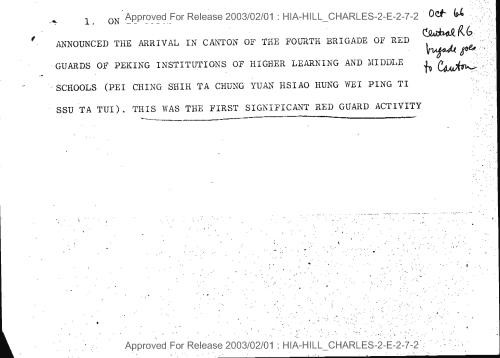 Report on Red Guard activity in Canton since late September