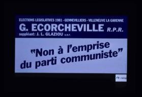 Elections legislatives 1981 ... G. Ecorcheville, R.P.R. ... "Non a l'emprise du parti communiste."
