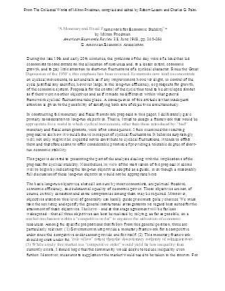 A Monetary and Fiscal Framework for Economic Stability