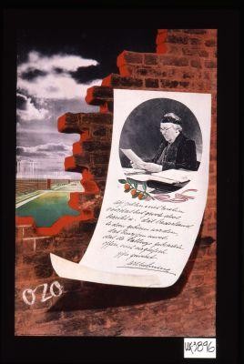 Wy zullen niet rusten voordat het groote doel bereikt is: dat Vaderland to doen geboren worden, dat bewyzen moet dat de tallooze gebrachte offers niet vergeefsch zyn geweest. Wilhemina