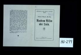 Aufruf Maxim Gorkijs "Woodrow Wilson oder Lenin."