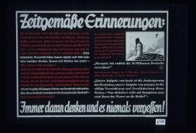 Zeitgemasse-Erinnerungen: Als im November 1918 ... die Blockade gegen deutsche Frauen und Kindern ... Immer daran denken und es niemals vergessen!
