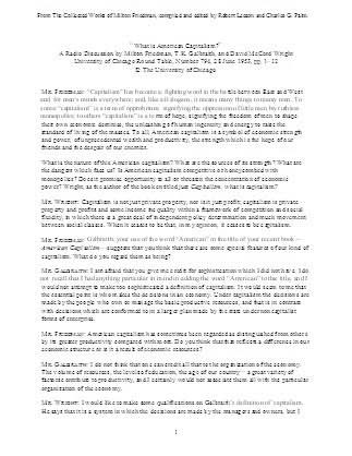 What Is American Capitalism?