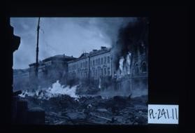 Poster depicting church burning in Warsaw