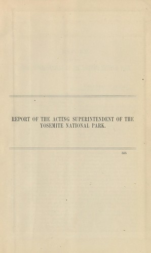 Report of the Acting Superintendent of the Yosemite National Park