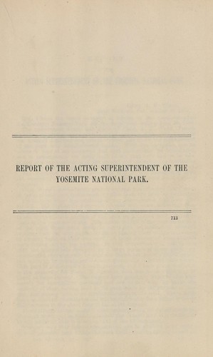 Report of the Acting Superintendent of the Yosemite National Park