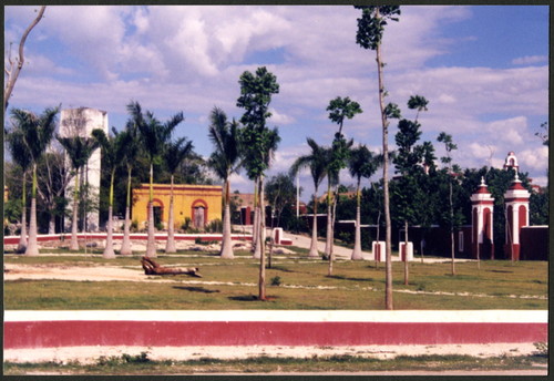 Hacienda Temozon Side View Lawn and Buildings in Process Restoration