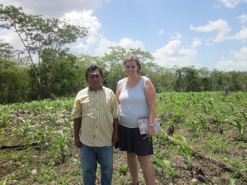 Sarah Buck Kachaluba and Don Leogovildo on his Milpa